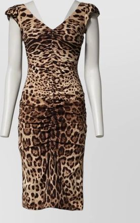 Dolce & Gabbana silk leopard sleeveless sheath midi dress