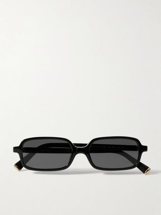 Miu Miu Eyewear Occhiali Da Sole In Acetato Con Montatura Rettangolare - Nero