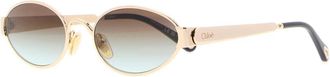 Chlo&eacute; Gold Metal Holly Sunglasses