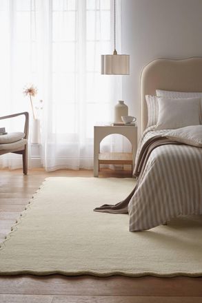 Origin Store Scalloped Elsie in Cream | Size: 67 cm x 230 cm