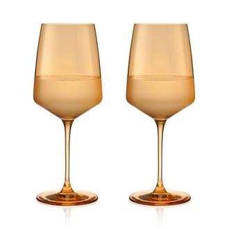 Viski Reserve Nouveau Crystal Wine Glasses Set of 2 in Topaz at Nordstrom