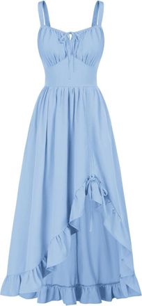 Generic Renaissance Costume Women Medieval Dress Sleeveless High Waist Long Maxi Dresses Traditional Retro Victorian Cottagecore Dresses Carnival Halloween Pa