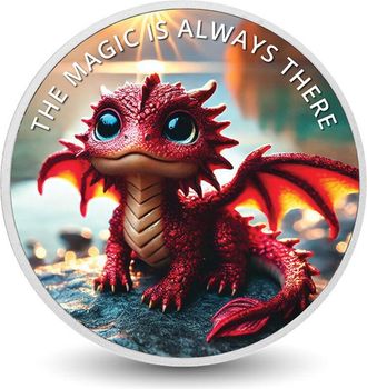 OEM La Magia Siempre Est&aacute; Ah&iacute;: Ember, El Drag&oacute;n Coraz&oacute;n De Llama, Moneda De Plata De 1 Oz
