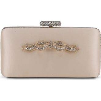 Badgley Mischka Lexi Crystal Bow Minaudiere in Ivory at Nordstrom, Size Small