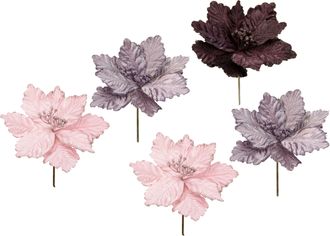 I.GE.A. Kunstblume »Poinsettia« Kunstblume, Dekoblume, 5er Set