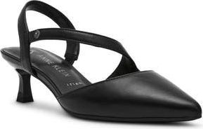 Anne Klein Iman Pointed Toe Slingback Pump in Black Pu at Nordstrom Rack, Size 7.5