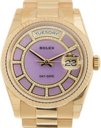 Rolex Day-Date Diamond Purple Dial Ladies Watch 118238 LDP