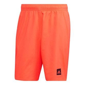 adidas Mens adidas Solid Clx Sh Cl Solid Color Logo Straight Sports Shorts Orange HC8560