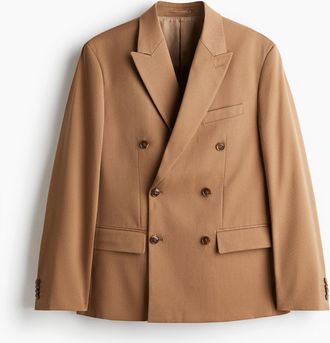 H&M Zweireihiges Jackett in Relaxed Fit - Beige