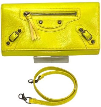 Balenciaga Yellow Leather Chain/Shoulder Wallet (Pre-Owned)