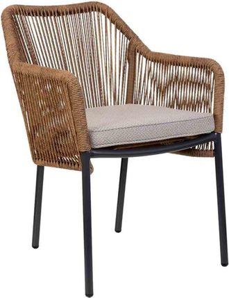 Wanderlust Deco Silla de ratan sint&eacute;tico marr&oacute;n 56x66x80