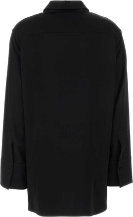 Jil Sander Womens Satin Oversize Shirt Black Acetate Viscose