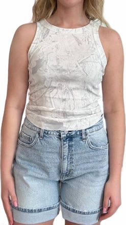 HYFVE Camo Ribbed Tank Top In White