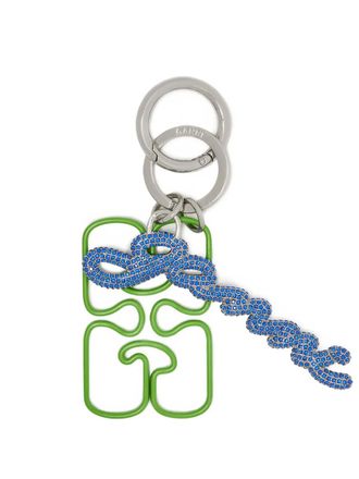 Ganni Sleutelhanger met logo - Zilver