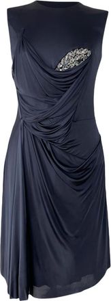 Marios Schwab Marios Schwaab Navy Crystal Embellished Mini Dress Size S