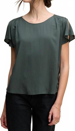 Velvet Rayon Challis Marcel Top In Mallard