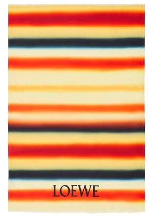 Loewe X Paulas Ibiza Striped Cotton Poplin Pareo - Orange - One Size