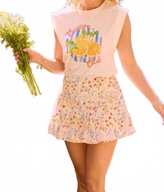Skies Are Blue Clothing Vacation Club Embroidered Top In Multi