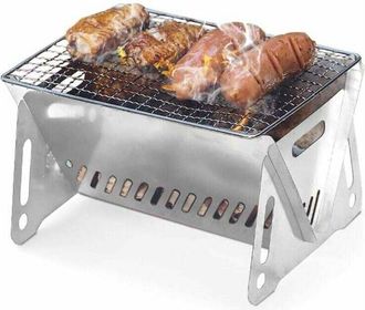 OEM Minibarbacoa Plegable Y Port&aacute;til - Superficie De Cocci&oacute;n: Aprox. 16 Cm X 21 Cm - Port&aacute;til - Barbacoa De Carb&oacute;n Para 1 O 2 Personas (plegada: Aprox. 33