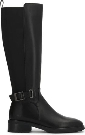 Kazar Schoenen, Dames, Zwart, 37 EU, Leer, Platte laarzen met elastische inzet