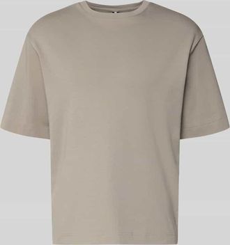 Profuomo T-Shirt mit Logo-Print und Rundhalsausschnitt in Hellgrau, Gr&ouml;&szlig;e XXL