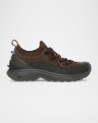 Moncler Trailgrip Lite3 Nubuck and Suede Low-Top Sneakers