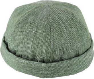 Wigens Mens Denim Linen Docker Cap in Green at Nordstrom, Size X-Large