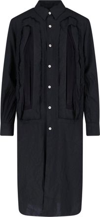 Comme Des Gar&ccedil;ons Black Textured Panel Midi Dress
