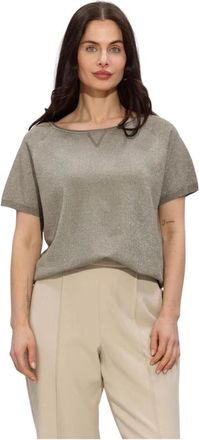 Nukus Anita Top Lurex - Dames - Ronde hals truien - Bruin - S - Polyester - Truien & Vesten