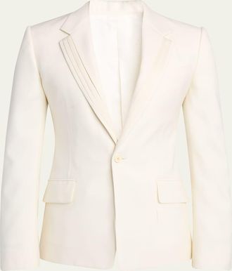 Alexander McQueen Mens Wool Pleated-Lapel Single-Breasted Dinner Jacket