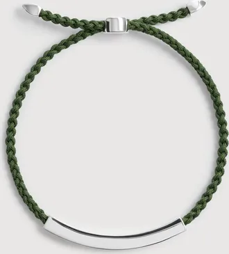 Monica Vinader Sterling Silver MV Linear Bold Cord Friendship Bracelet