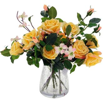 Mark Roberts Roses in Crackle Vase in Yellow at Nordstrom