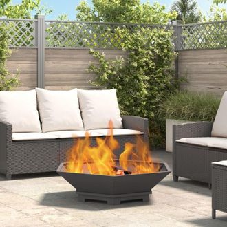 vidaXL Vidaxl - Focolare Nero 100 x 100 x 28 cm Acciaio laminato a freddo