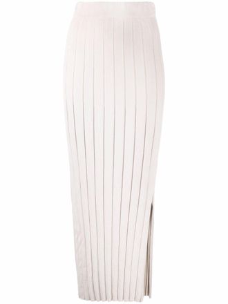 Fabiana Filippi ribbed knitted maxi skirt - Neutrals