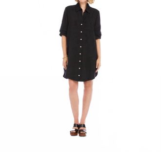Karen Kane Ruched Sleeve Shirtdress In Black
