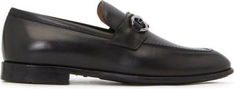 Ferragamo Black Calfskin Slip-On Mens Loafers