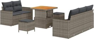 vidaXL Vidaxl - Conjunto De Sof&aacute; De Jard&iacute;n Con Coj&iacute;n 8 Pcs Gris 80 X 80 X 71 Cm