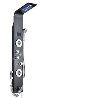 OEM Panel De Ducha, M&uacute;ltiples Modos De Rociado, Iluminaci&oacute;n Led Integrada, Ducha Negra 8006
