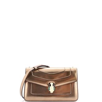 Bulgari Serpenti Forever Shoulder Bag Metallic Leather Small