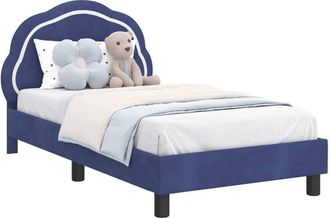 vidaXL Cama Para Ni&ntilde;os Con Cabecero Azul Polic&iacute;a 80 X 160 Cm Vidaxl