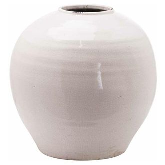 Hill Interiors Garda Glazed Large Regola Vase - Ceramic - L37 x W37 x H38 cm - White