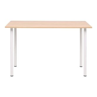 Berkfield Home Dining Table 120x60x73 cm Oak & White in Natural | Size: 120 x 60 x 73 cm
