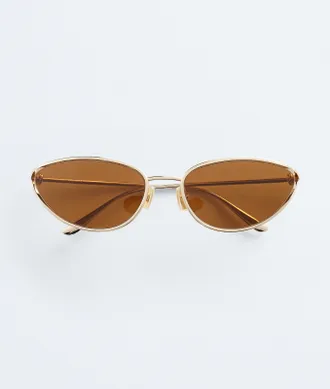 Bottega Veneta Knot Cat Eye Sunglasses - Brown - Unisex - 100% Metal