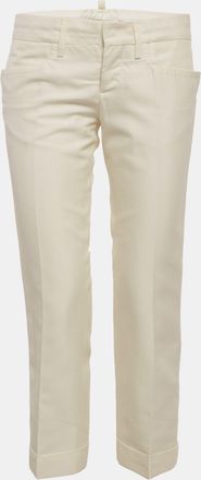 Dsquared2 Cream Cotton Blend Capri Trousers