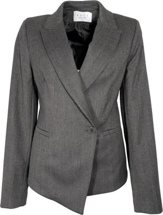 Kaos Double-Breasted Jacket met Lurex-inzet - Dames - Blazers - Grijs - L - Polyester - Jassen