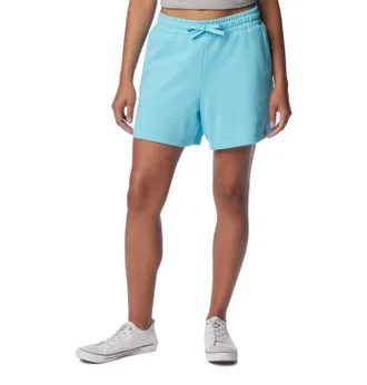 Columbia Trek Shorts Womens Blue French Terry Mid Rise Drawstring FTS1609