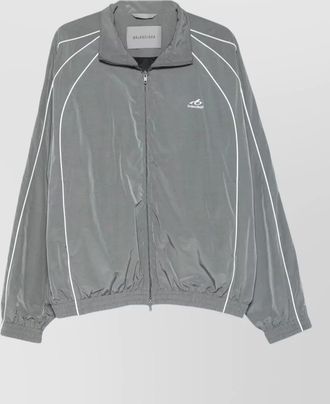 Balenciaga logo print high neck zip jacket