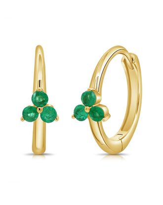 Sabrina Designs 14K 0.31 Ct. Tw. Diamond & Emerald Hoop Earrings
