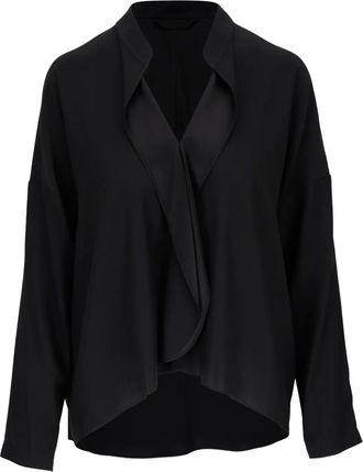 Zero + Maria Cornejo draped-collar blouse - Black