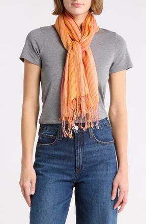 La Fiorentina Multicolored Stripe Scarf in Orange at Nordstrom Rack